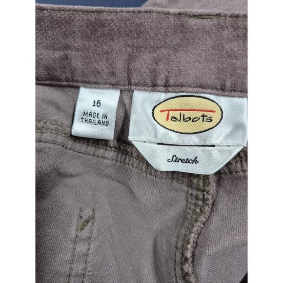 Talbots Stretch Plush Corduroy Pants Pastel Plum  Fancy Pockets Sz 16 NWOT - Picture 4 of 8